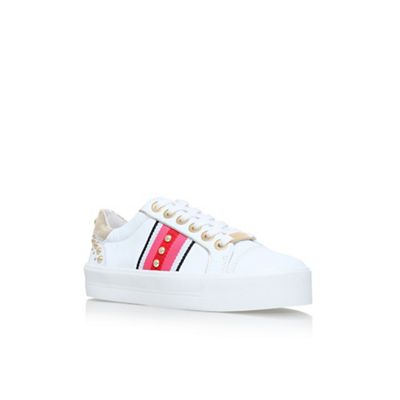 White 'Lax' flat lace up sneakers